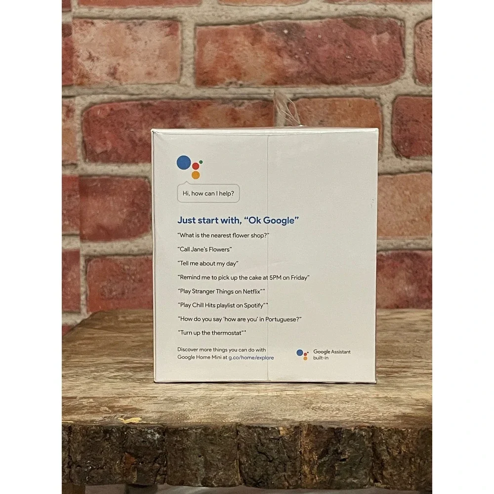 Google Home Mini Smart Speaker Chalk GA00210-US New Sealed